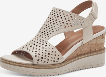 Sandales Tamaris en beige : devant