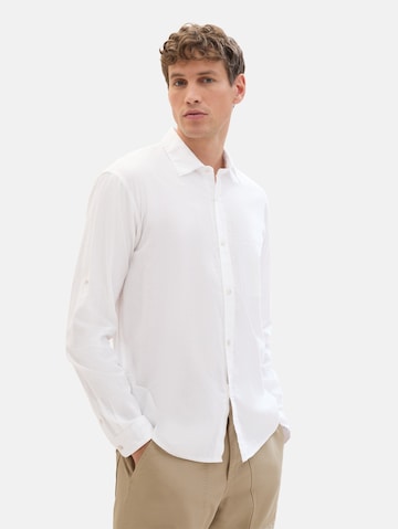 TOM TAILOR DENIM Regular fit Button Up Shirt in White