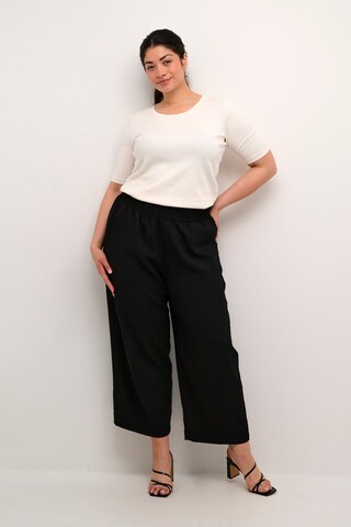 KAFFE CURVE Loose fit Trousers 'Hermina' in Black