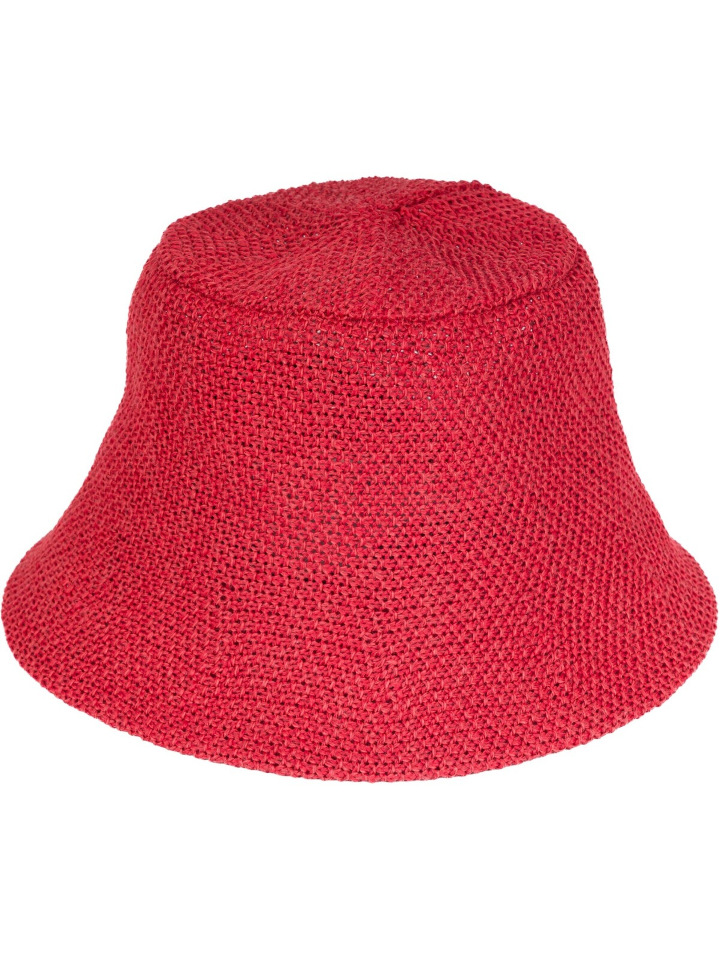styleBREAKER Hut 'Fischerhut aus Papierstroh - Knautschhut'‌‌‌‌‌‌‌‌‌‌ in Rot