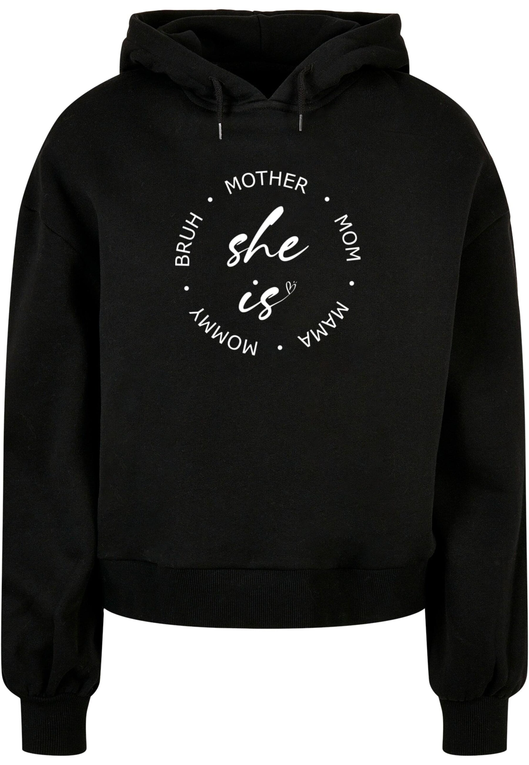 Merchcode Sweatshirt 'Mothers Day - She is' in Schwarz: Vorderseite
