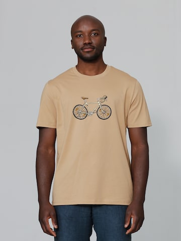 Watapparel Shirt 'Doodle Bike' in Beige: Vorderseite