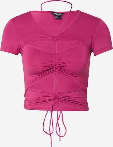 rozā Monki T-Krekls: no priekšpuses