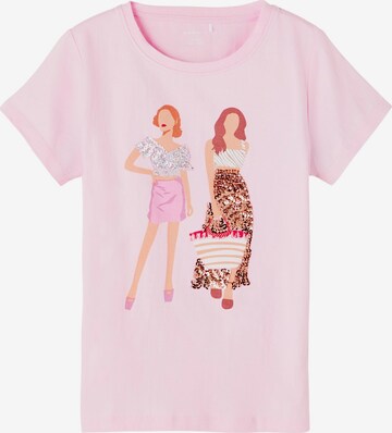 NAME IT Shirt 'HI LOUISE' in Pink: front