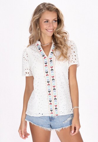 IZIA Blouse in White: front