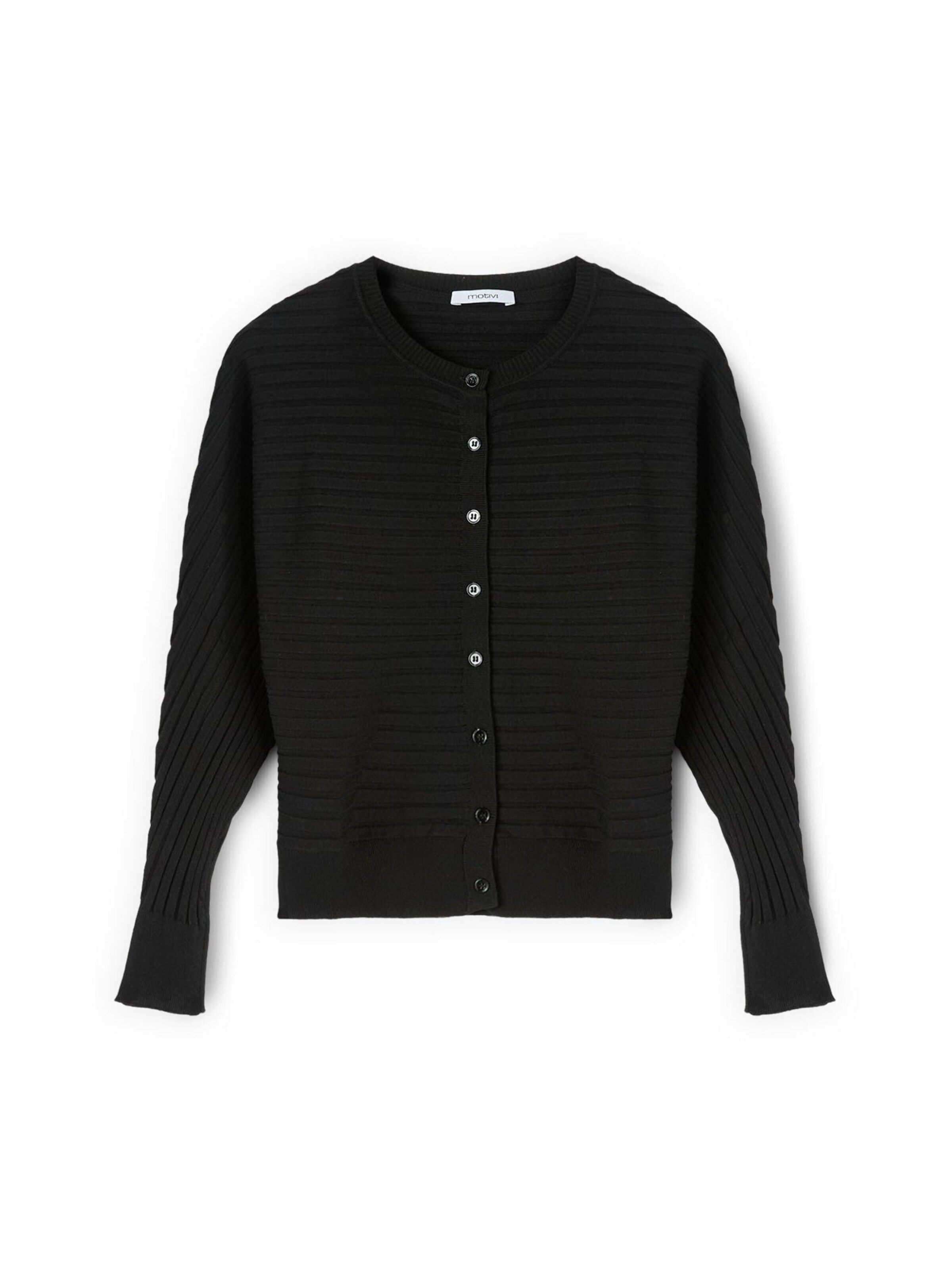 MOTIVI Knit cardigan in Black: front
