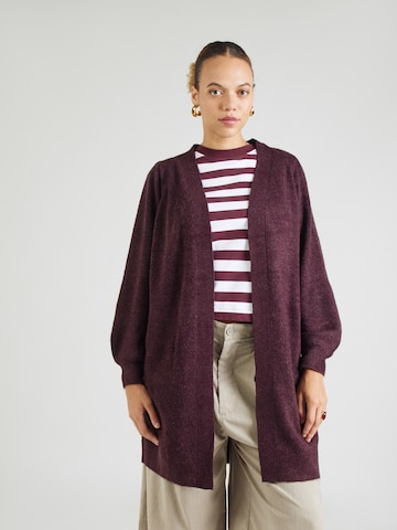 Vero Moda Curve Knit Cardigan 'VMRUBELLEFILE' in Red: front