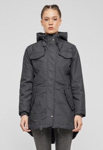 Brandit Between-Seasons Parka 'Marsh Lake' in Grey: front