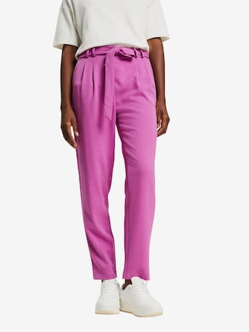 ESPRIT Tapered Pleat-Front Pants in Pink: front