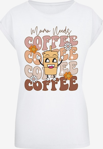 T-shirt 'Mothers Day Coffee Lover Mom Caffeine Addiction Coffee Cup' F4NT4STIC en blanc : devant