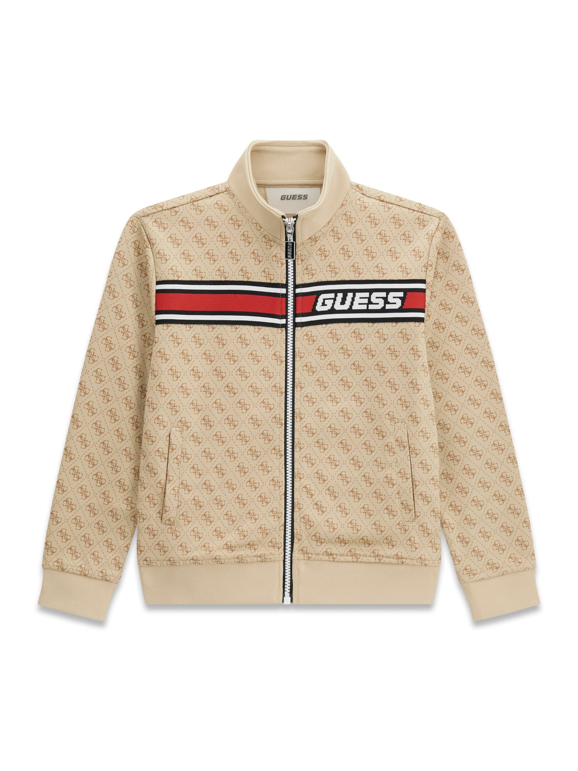 GUESS - Sudadera con cremallera 'ACTIVE' en beige: frente