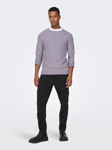 Only & Sons Regular Fit Pullover 'Dextor' in Lila