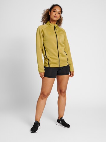 Hummel Athletic Zip-Up Hoodie 'CIMA' in Yellow