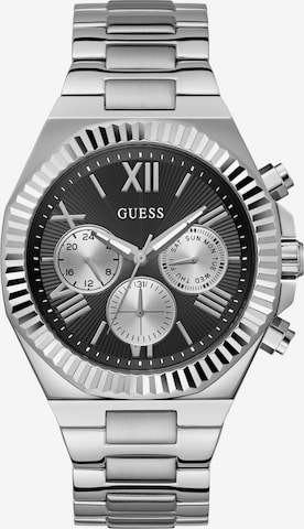 GUESS Analoog horloge 'EQUITY' in Zilver: voorkant
