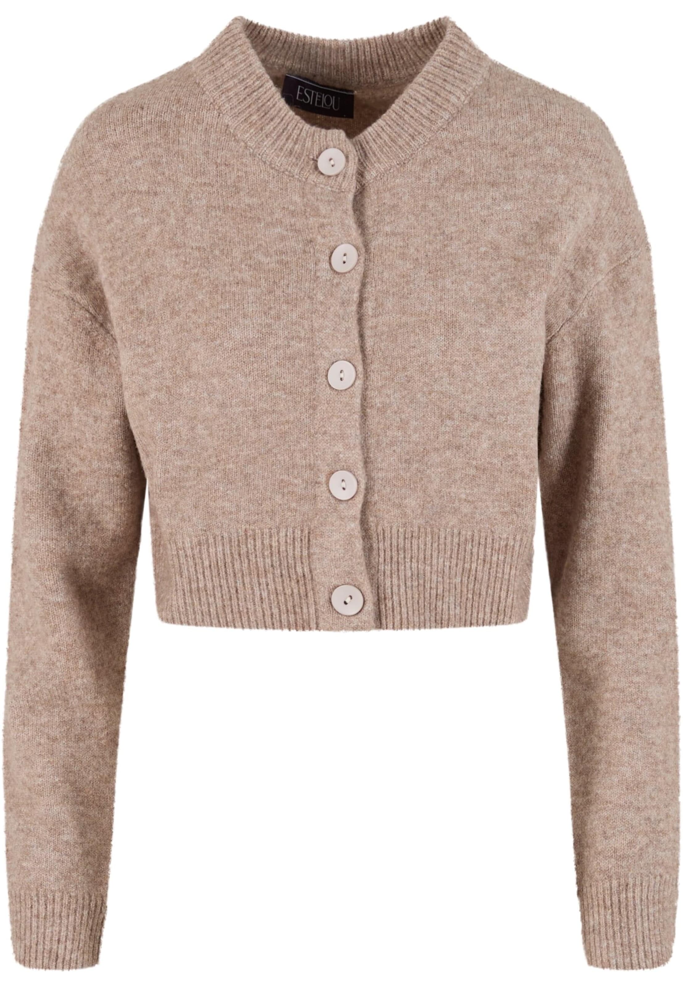 Urban Classics Gebreid vest in Bruin: voorkant