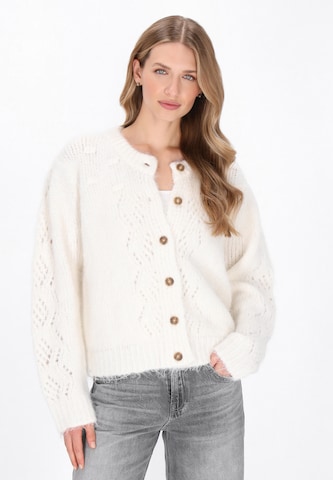 Cardigan DreiMaster Vintage en blanc : devant