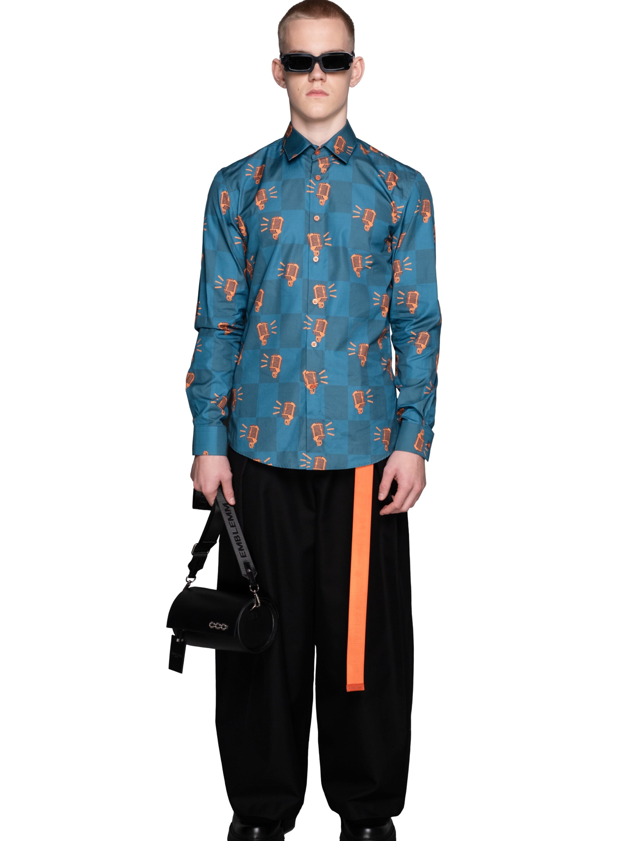 Slim fit Camicia 'The Mic' di EMBLEMM in colori misti: frontale