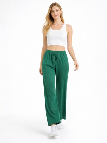 Wide Leg Pantalon 'FLORYN – Palazzohose Crinkle' fashionshowcase en vert
