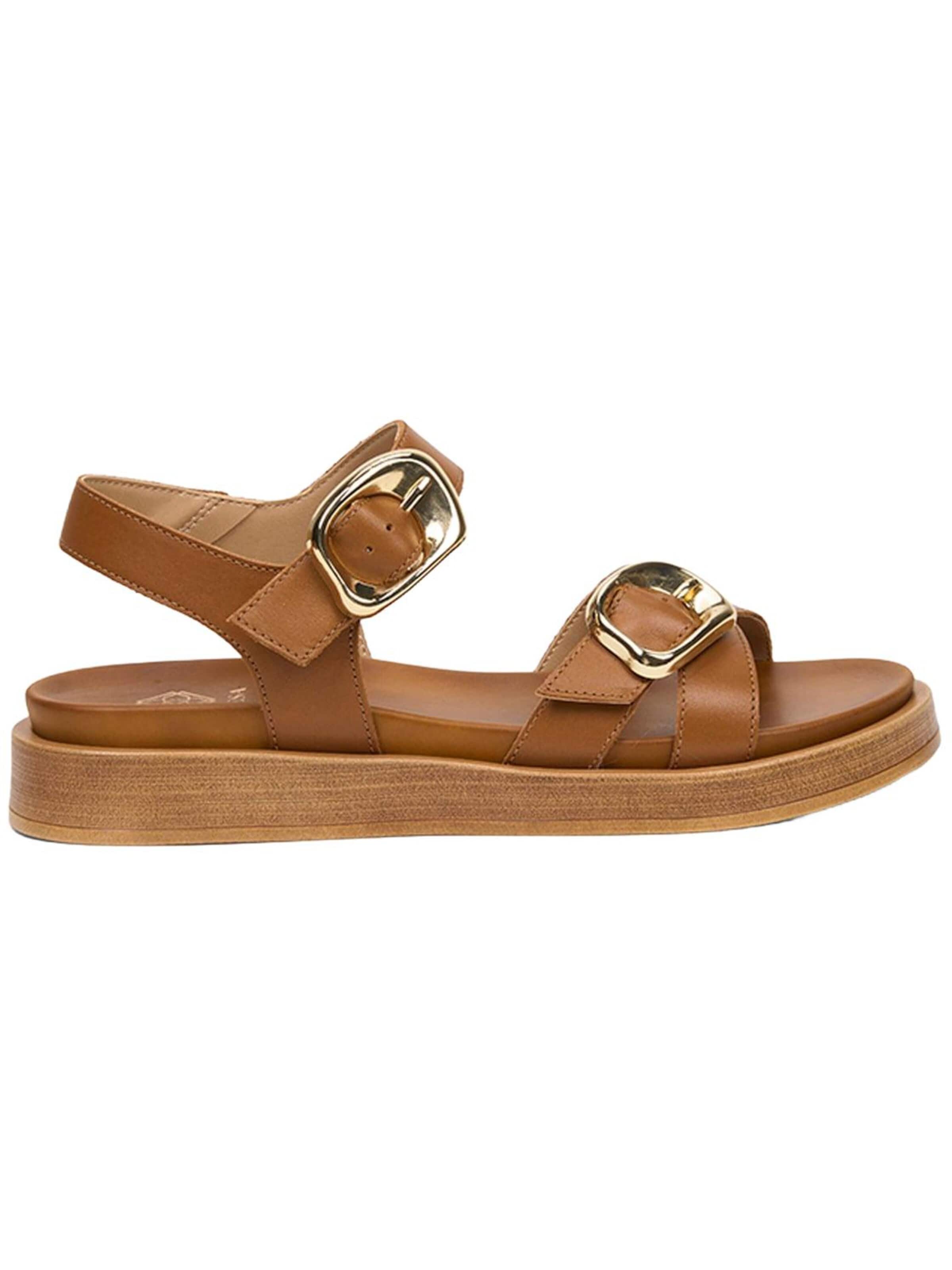 Desa Sandals 'Sandalen' in Brown: front