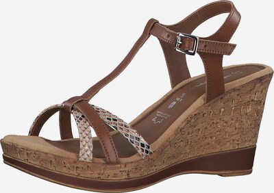 TAMARIS Remsandal i beige / konjak / antracit, Produktvy