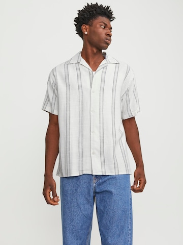 JACK & JONES Comfort fit Button Up Shirt 'Cabana' in White: front
