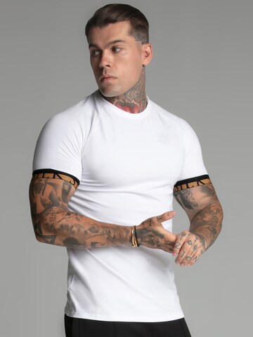 Maglietta 'Tech' di SikSilk in bianco: frontale