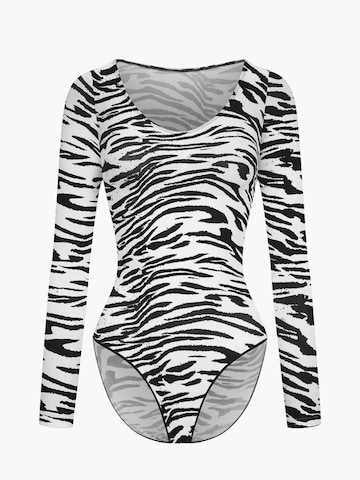 Body modellante 'Bodysuit Sculpting Shapewear Longsleeve mit Slip' di cfab (formerly creamy fabrics) in bianco