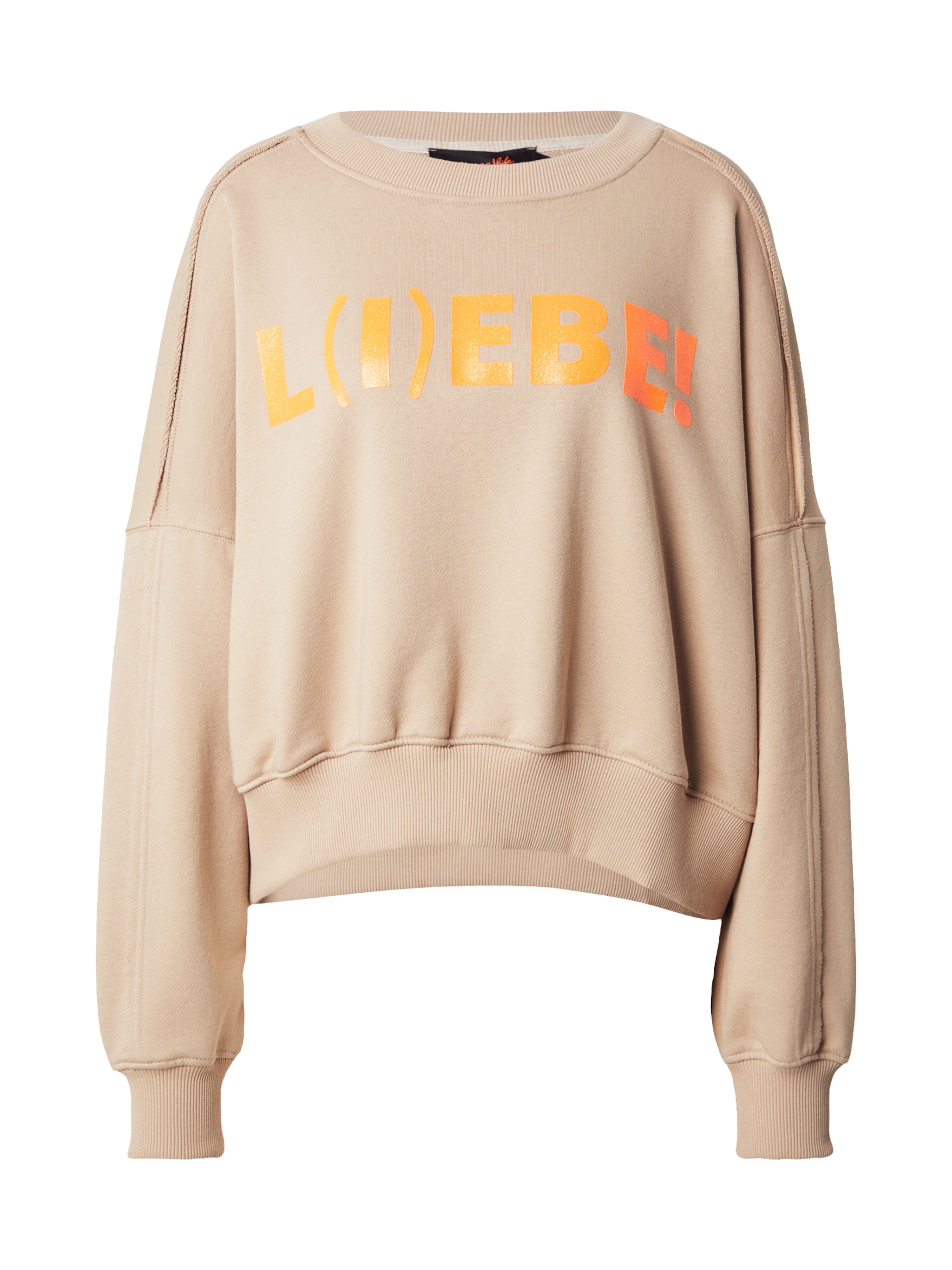 miss goodlife Sweatshirt 'L(I)EBE' in Beige: front