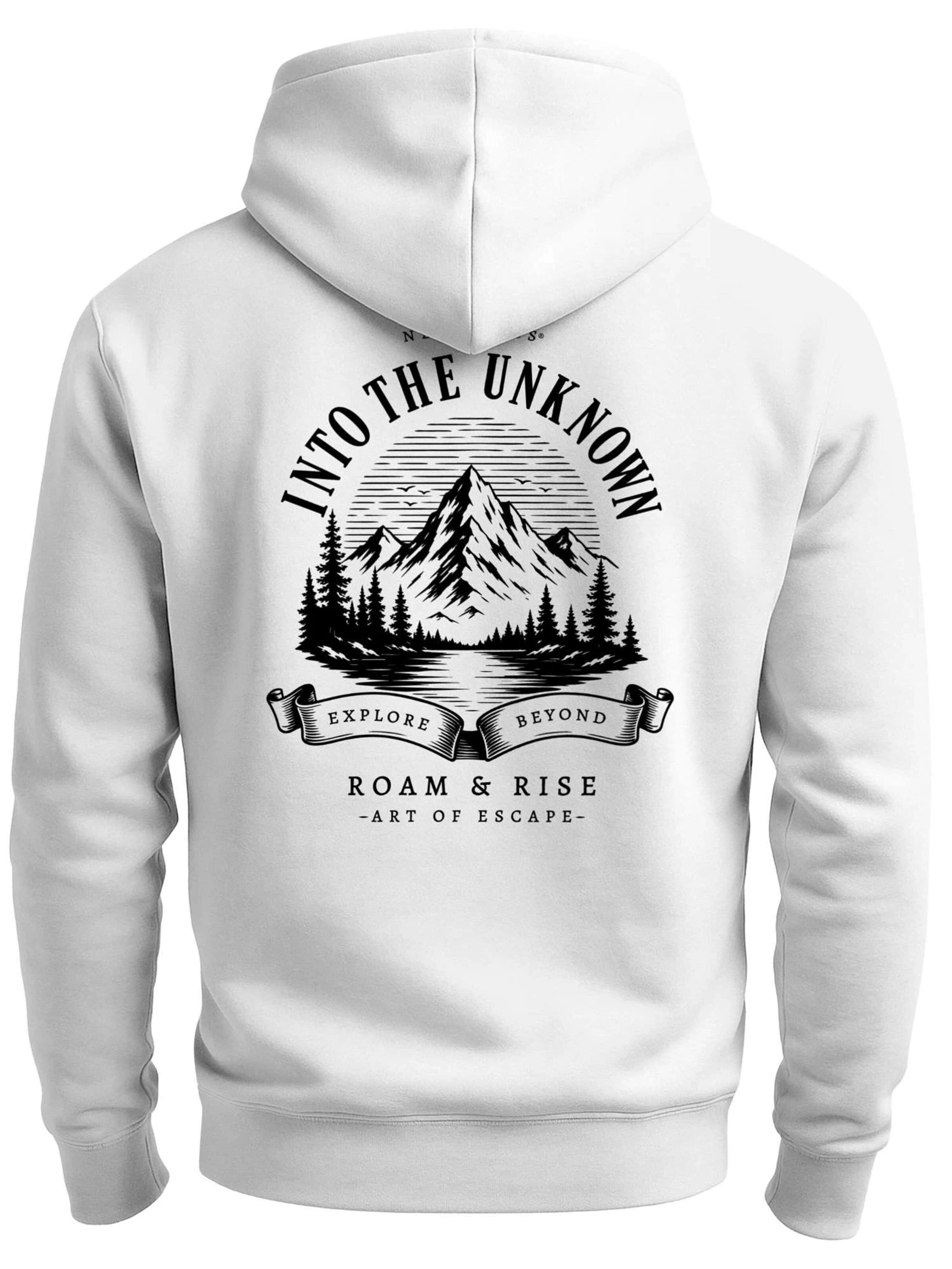 Neverless Sweatshirt 'Into the Unknown' in White: front