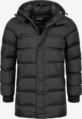 INDICODE JEANS Winterparka ' Leugene ' in Zwart: voorkant