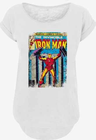 T-shirt 'Marvel Iron Man Cover' F4NT4STIC en blanc : devant