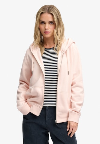 Superdry & Co Ζακέτα φούτερ σε ροζ: μπροστά