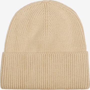 styleBREAKER Mütze 'Strickmütze mit Rippenmuster' in Beige: Vorderseite