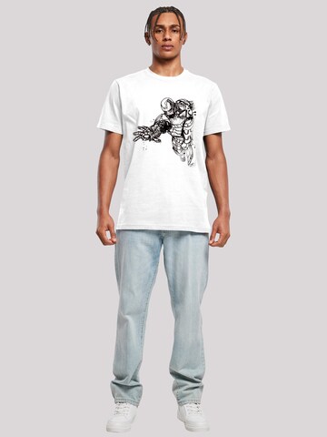 T-Shirt 'Marvel Avengers Iron Man Mono Line' F4NT4STIC en blanc