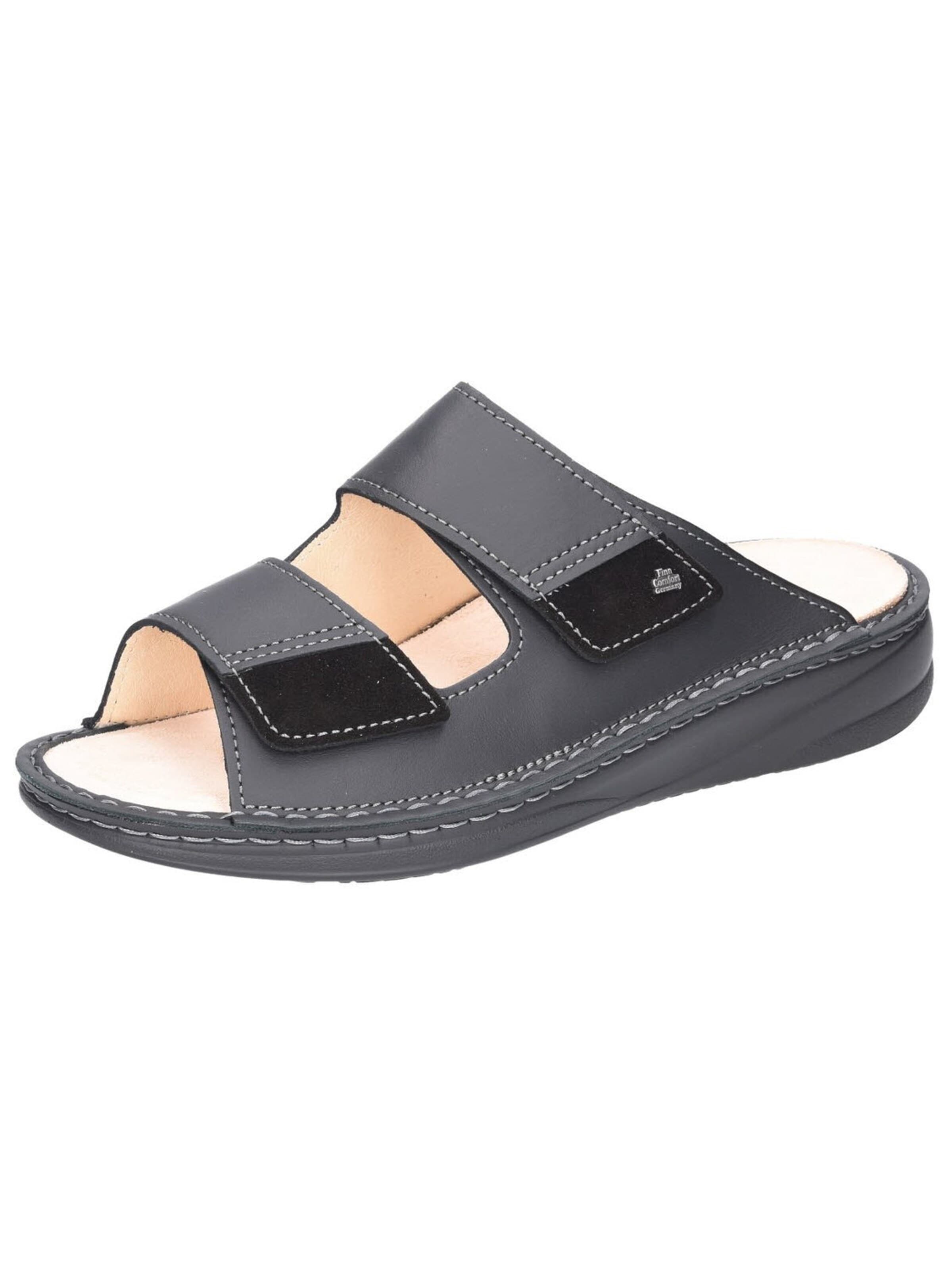 Finn Comfort Mules 'Pantolette Herren PSARA 955009 Echtleder in schwarz' in Black: front