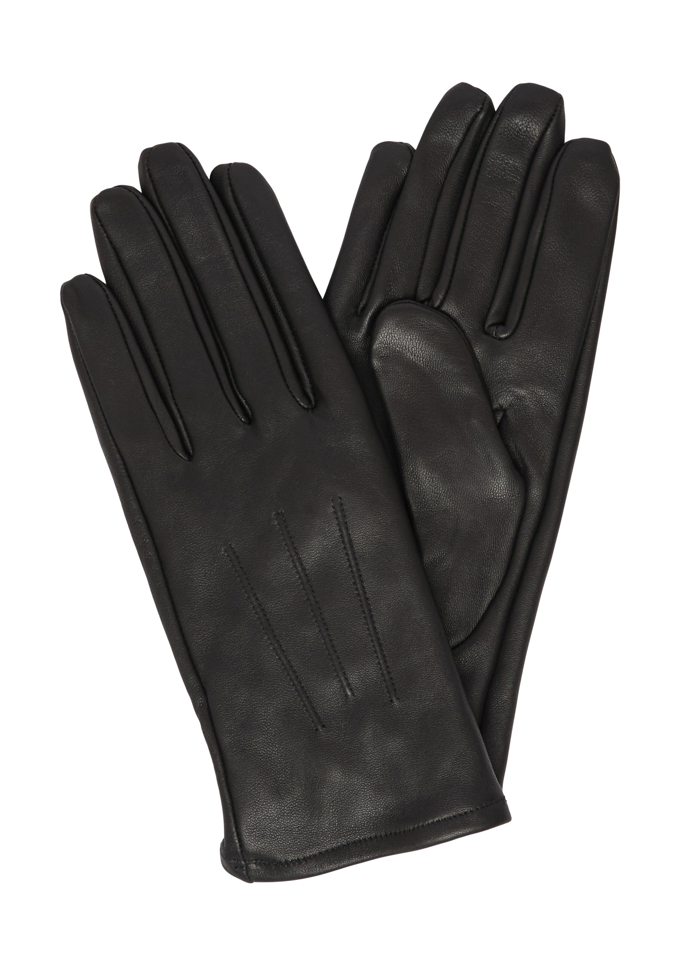 s.Oliver Full Finger Gloves in Black: front