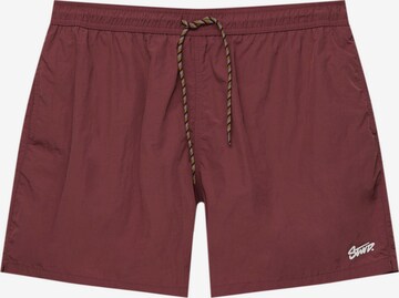 Shorts de bain Pull&Bear en rouge : devant