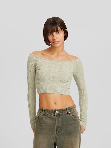 Bershka Sweater in Beige: front