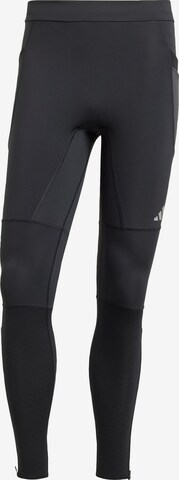 ADIDAS PERFORMANCE Skinny Workout Pants 'Ultimate' in Black: front