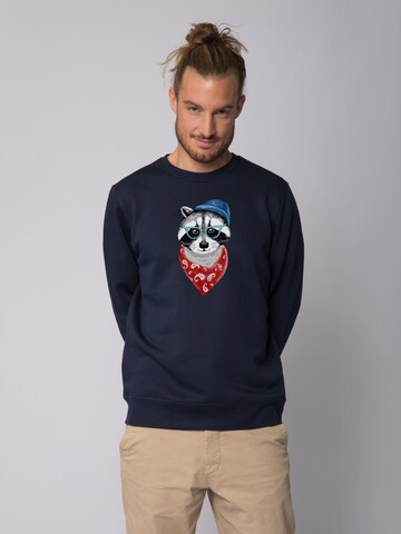Watapparel Sweatshirt 'Waschbär' in Blue: front