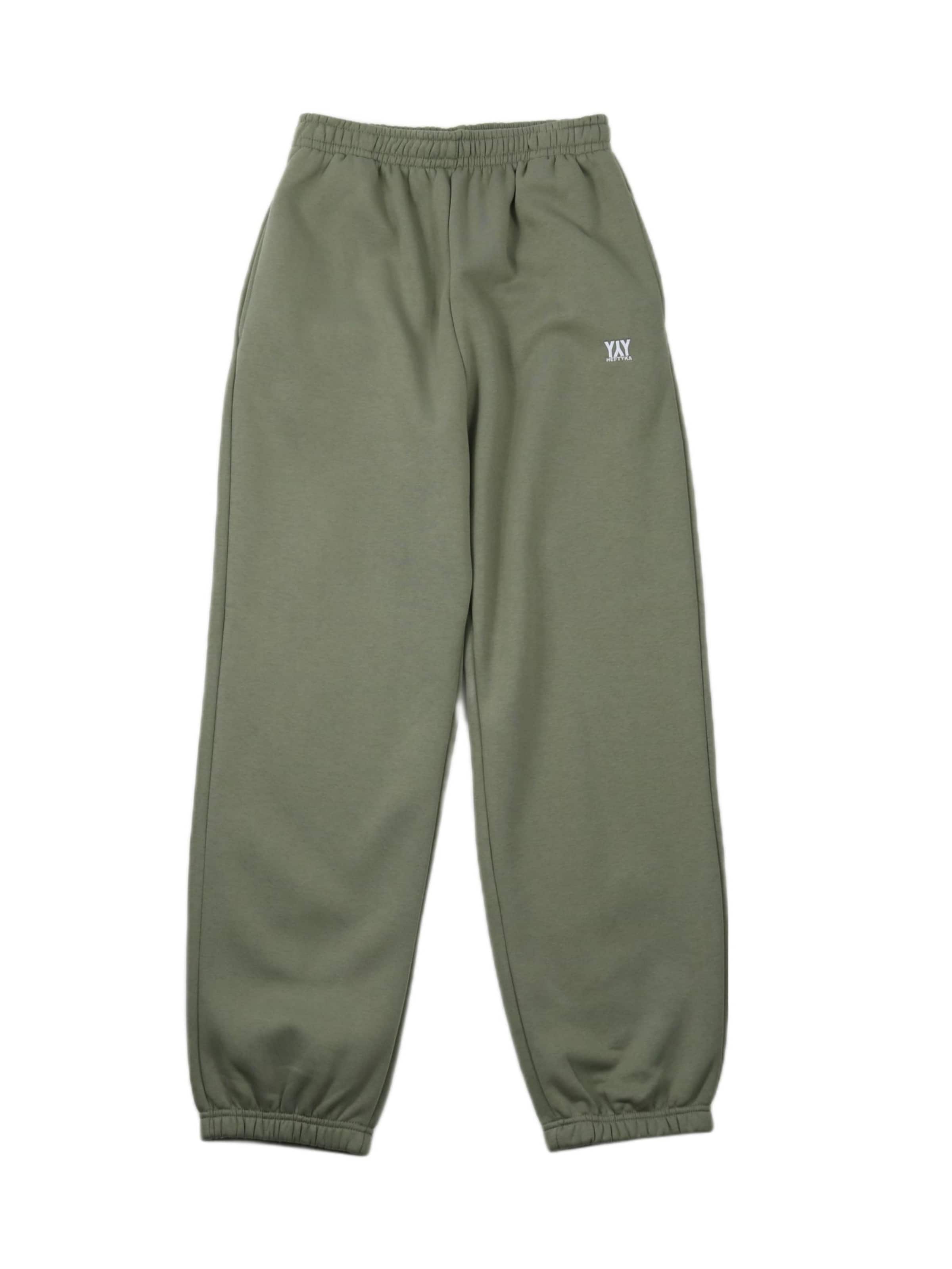 HEFTYKA Loosefit Sporthose 'CUFF JOGGER'‌ in Grün: Vorderseite