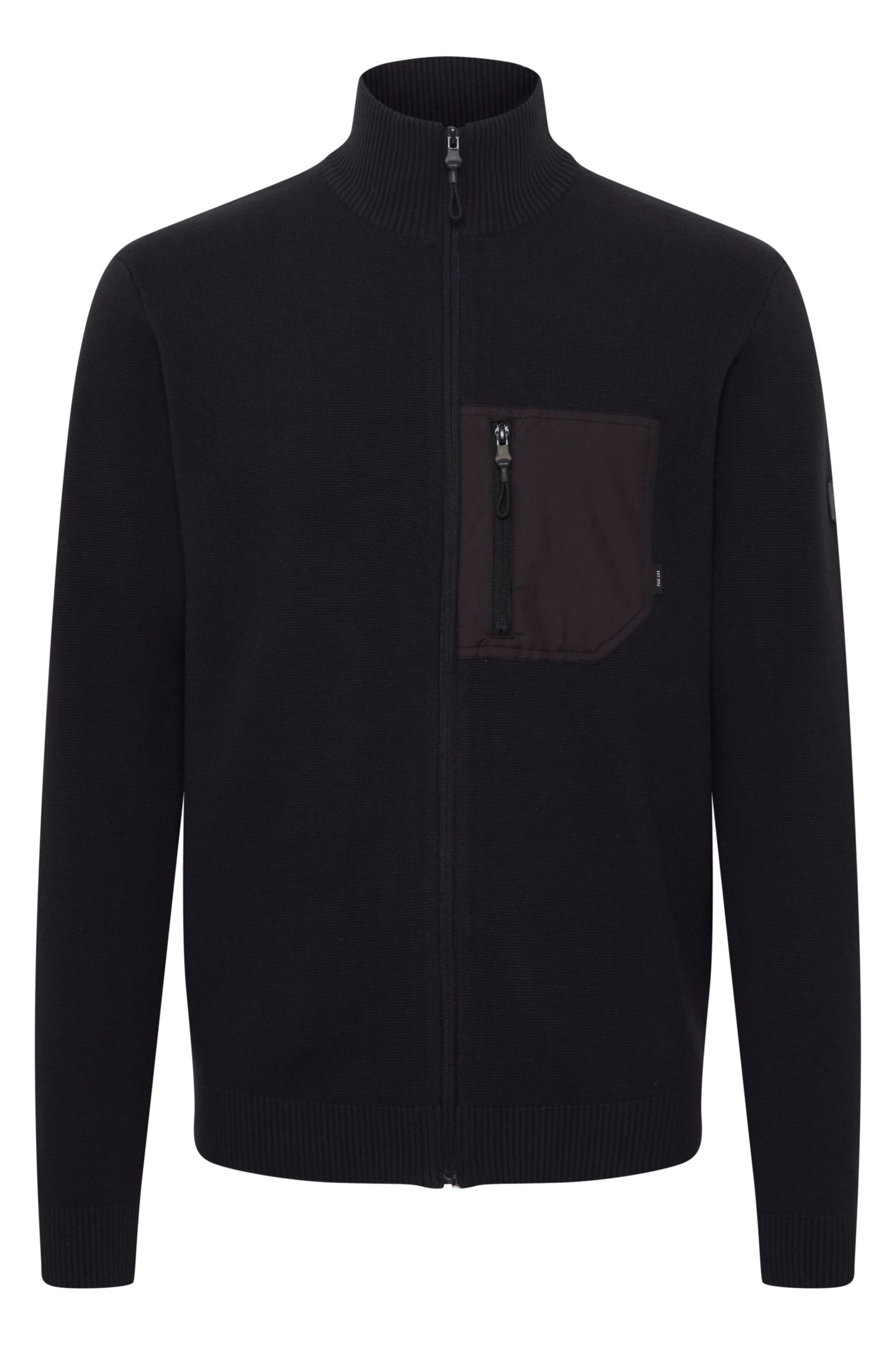 INDICODE JEANS Strickjacke 'Medan' in Schwarz: Vorderseite