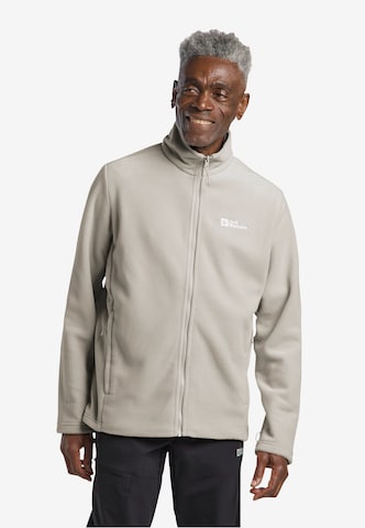 JACK WOLFSKIN Athletic Fleece Jacket 'Winterstein' in Beige: front