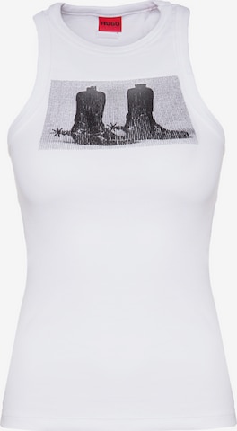 HUGO Top 'Classic' in White: front