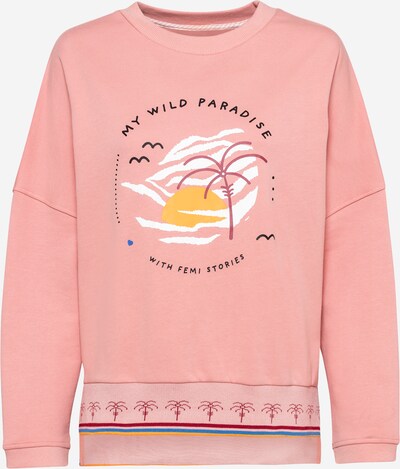 Femi Stories Sweat-shirt 'VALD' en jaune d'or / mélange de couleurs / rosé / rose ancienne / blanc, Vue avec produit