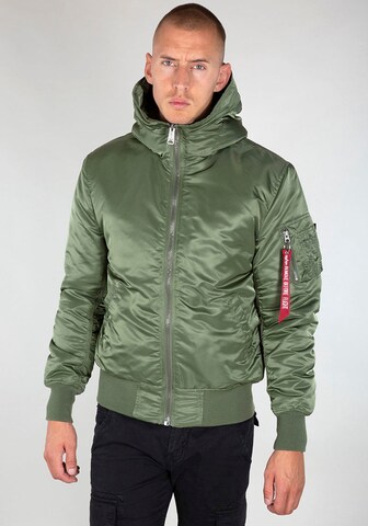 ALPHA INDUSTRIES Tussenjas 'MA-1' in Groen: voorkant