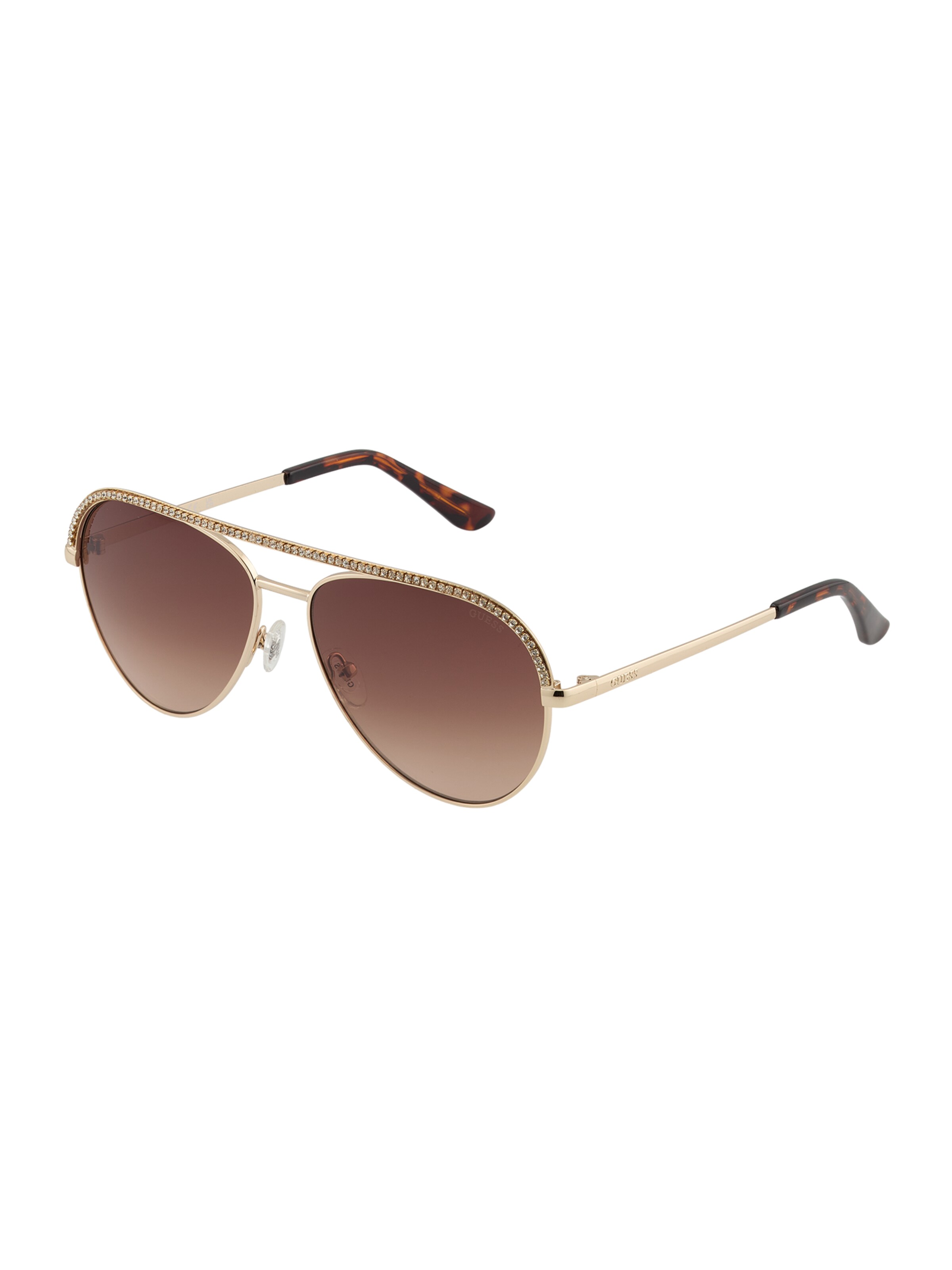 Lunettes de soleil GUESS en or : devant
