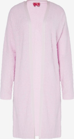 swirly Gebreid vest in Roze: voorkant