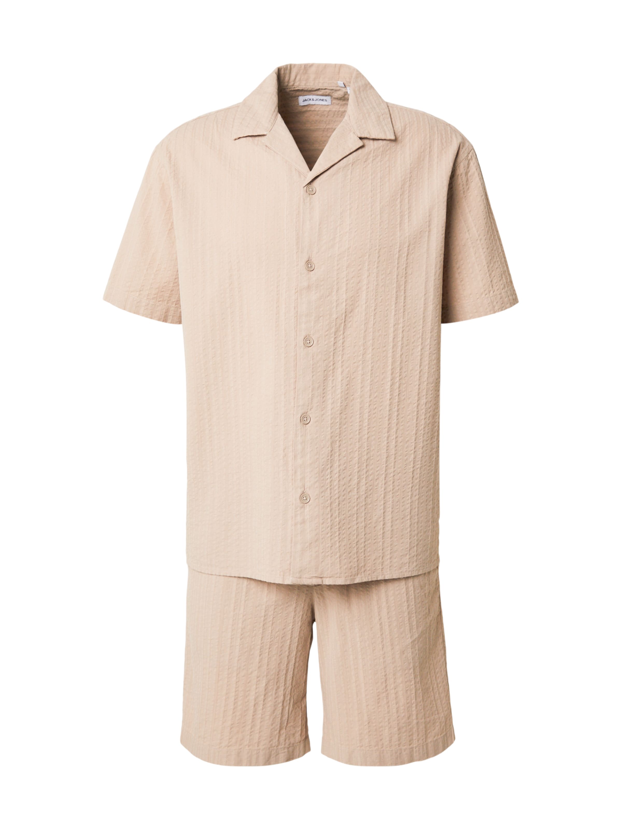 JACK & JONES Set: Hemd+ Shorts 'JJETYSON' in beige, Produktansicht