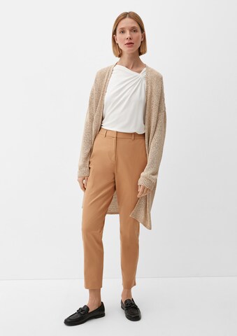 s.Oliver BLACK LABEL Slim fit Pleated Pants in Brown